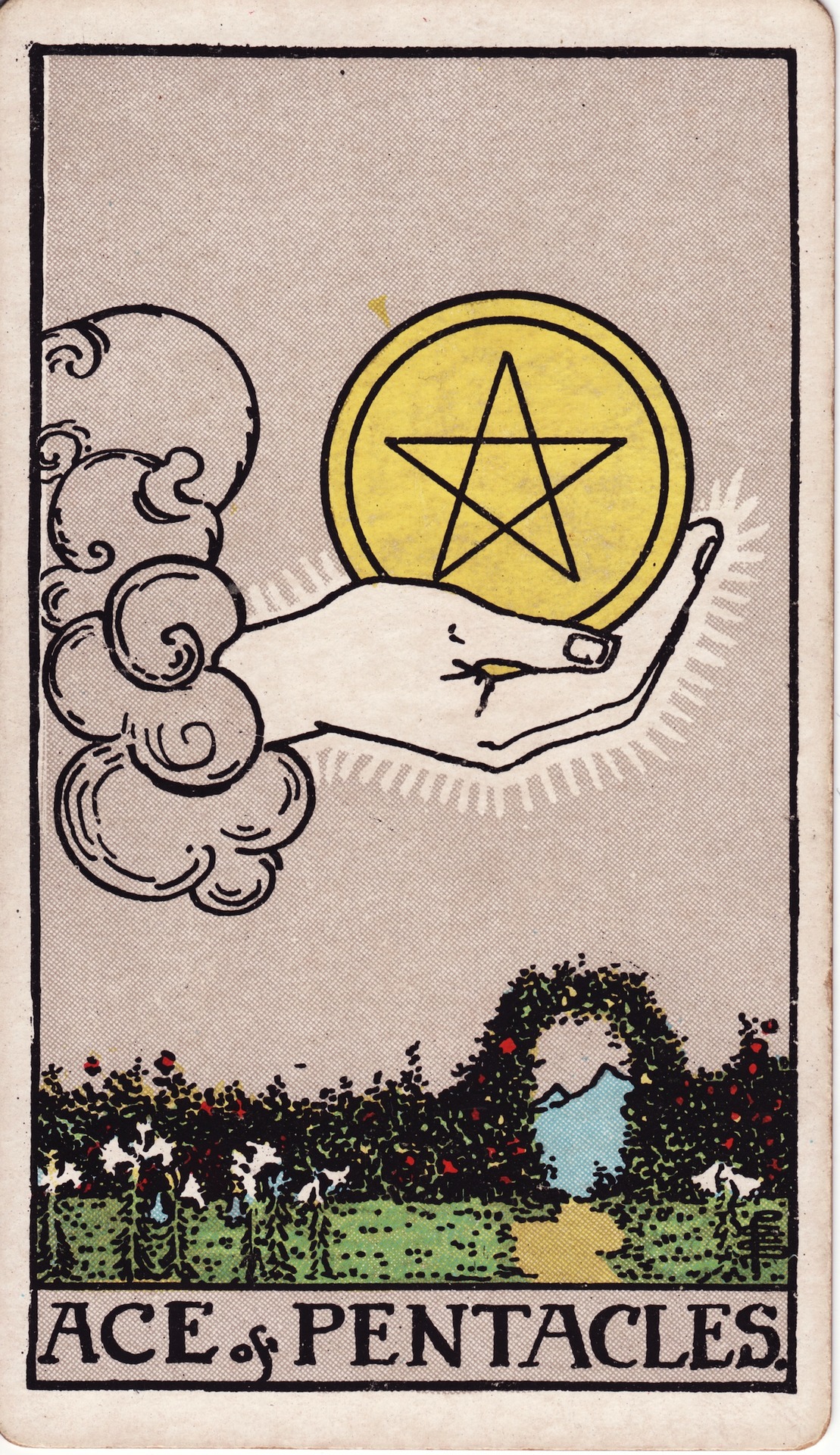 Ace of Pentacles (钱币一) - Rider–Waite Tarot