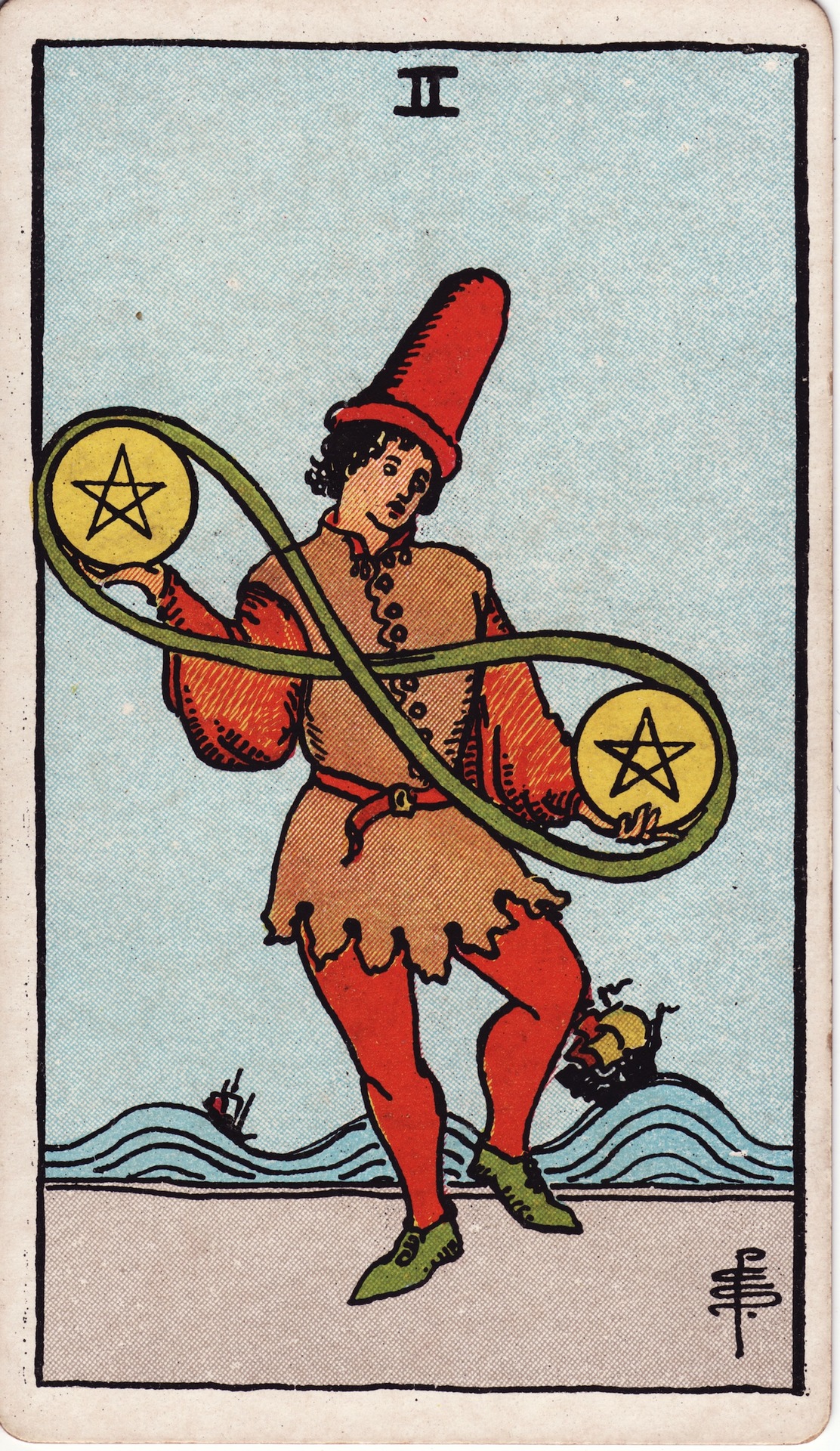 Two of Pentacles (钱币二) - Rider–Waite Tarot