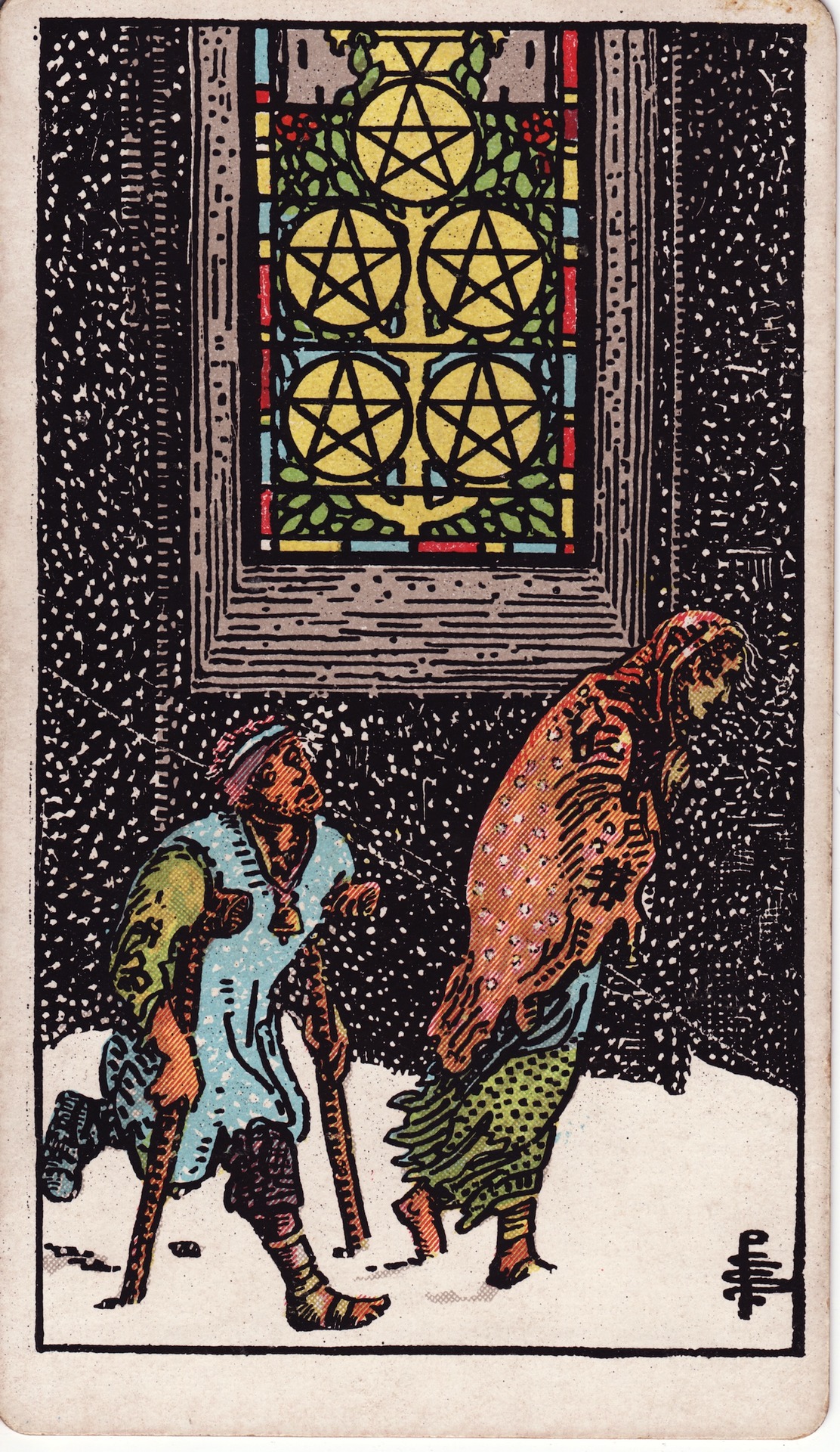 Five of Pentacles (钱幣五) - Rider–Waite Tarot