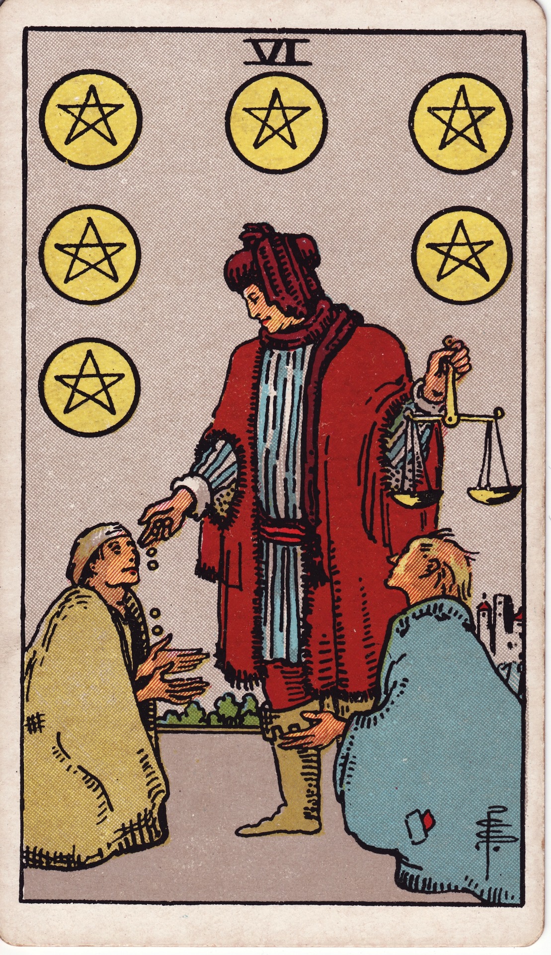 Six of Pentacles (钱幣六) - Rider–Waite Tarot