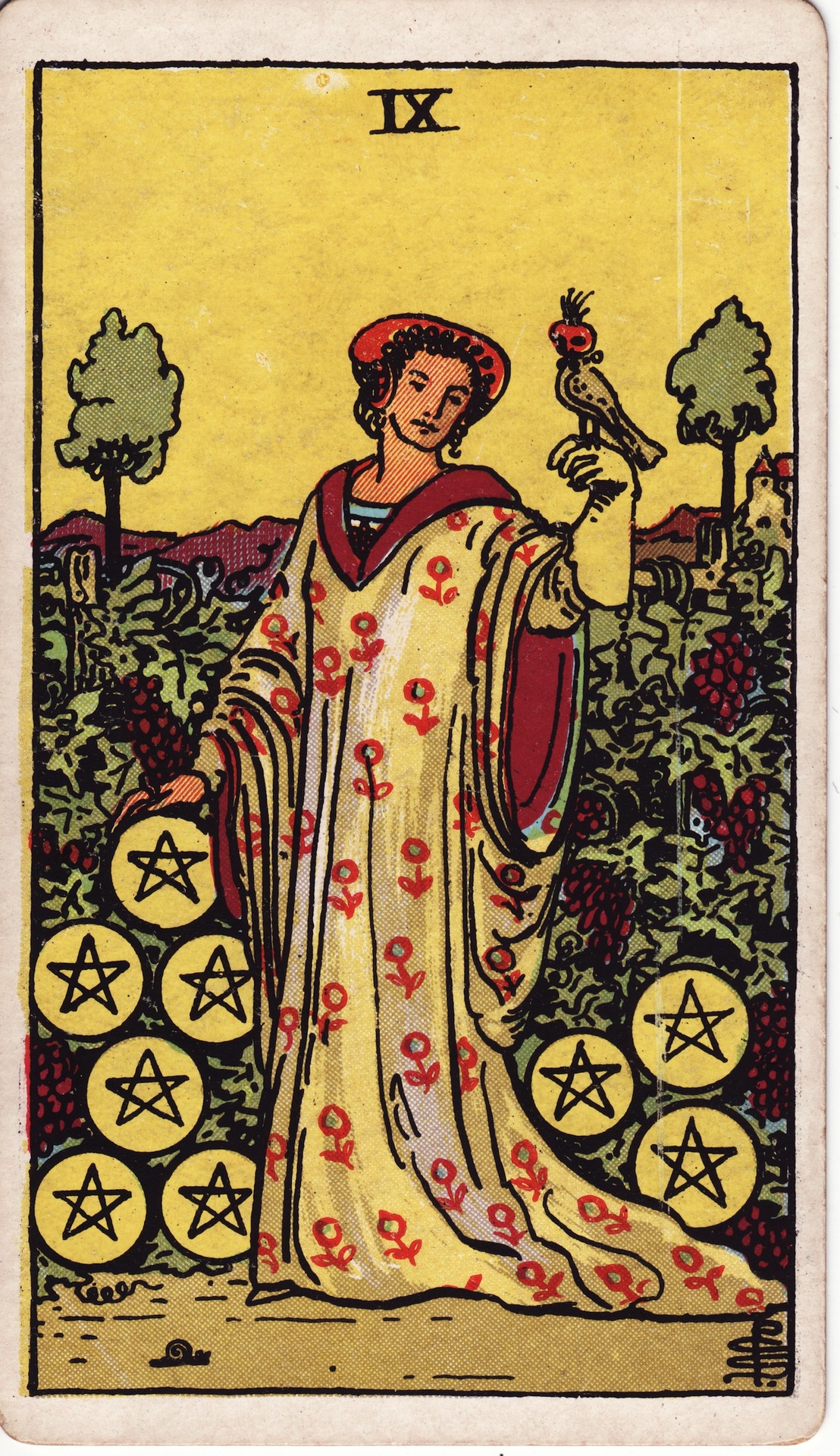 Nine of Pentacles (钱幣九) - Rider–Waite Tarot