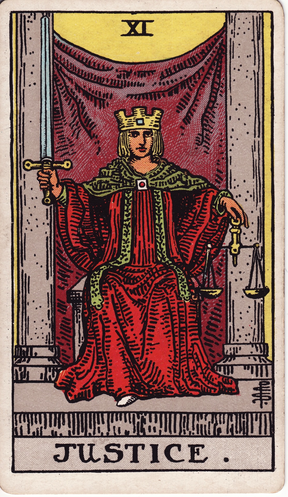 Justice (正义) - Rider–Waite Tarot