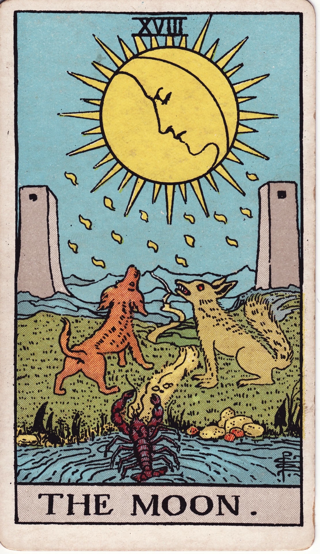 The Moon (月亮) - Rider–Waite Tarot