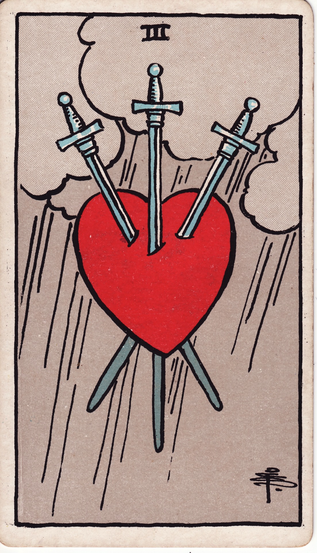 Three of Swords (宝剑三) - Rider–Waite Tarot