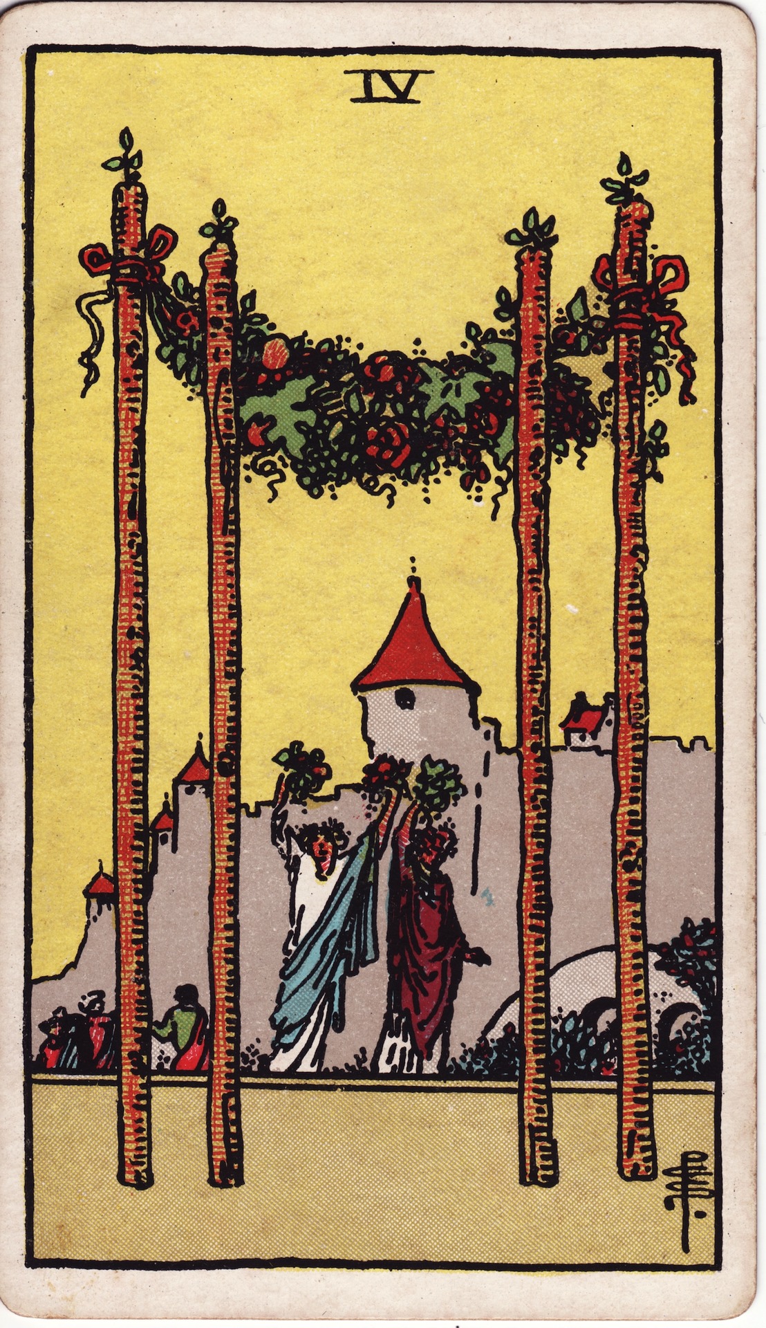 Four of Wands (权杖四) - Rider–Waite Tarot