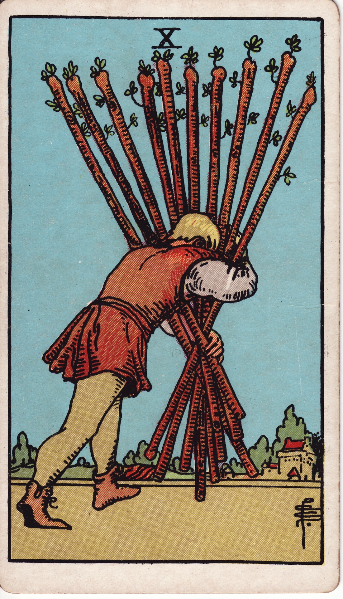 Ten of Wands (权杖十) - Rider–Waite Tarot